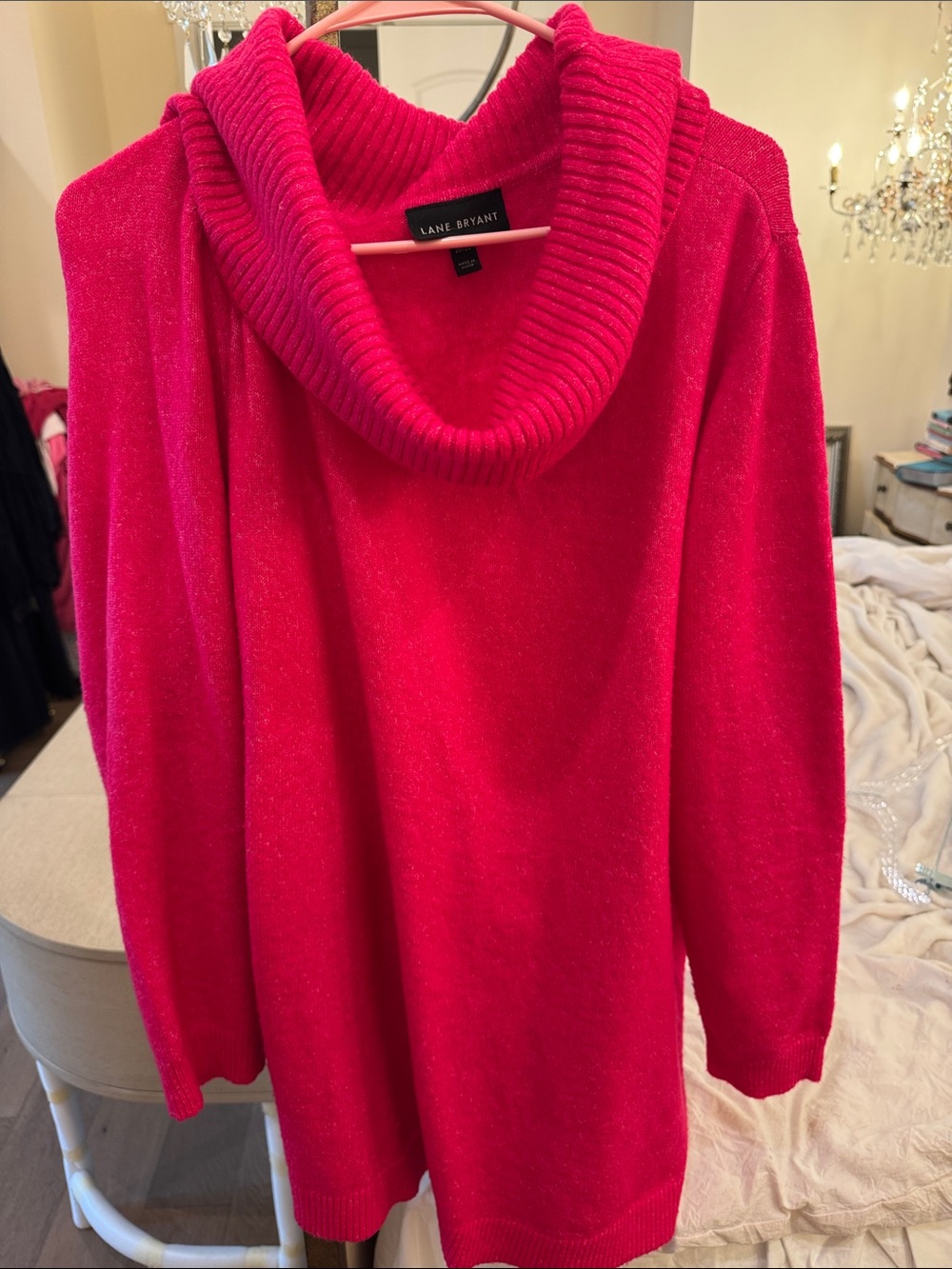 Lane Bryant Hot Pink Cowl Neck Sweater